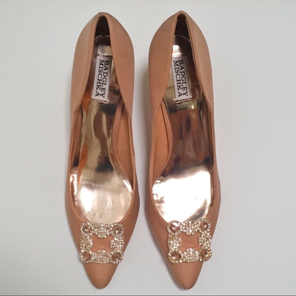 Badgley Mischka pumps with Swarovski crystals